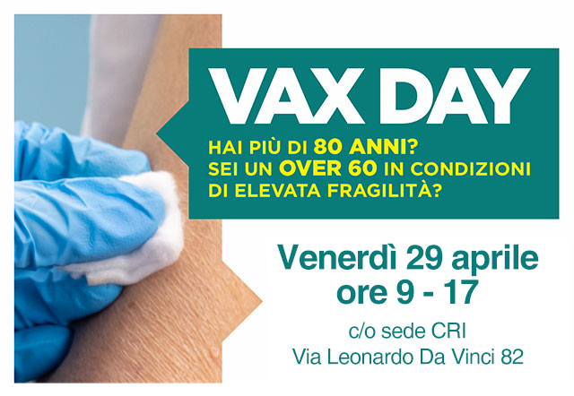 29/4: Vax Day quarta dose per over 60 con elevata fragilità e over 80
