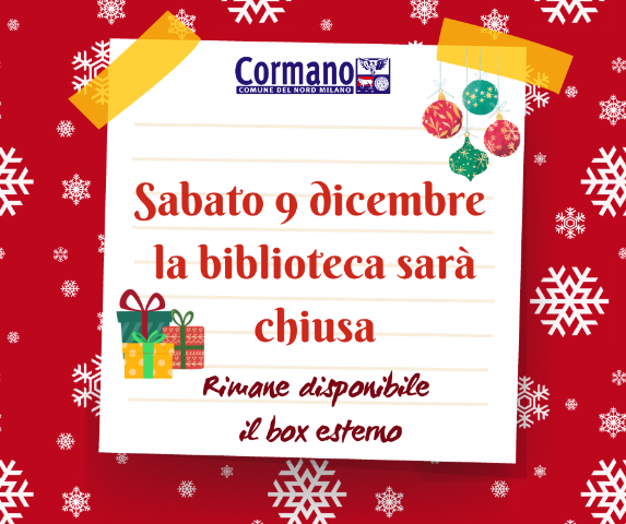 Biblioteca Civica Paolo Volontè - Chiusura sabato 9 dicembre