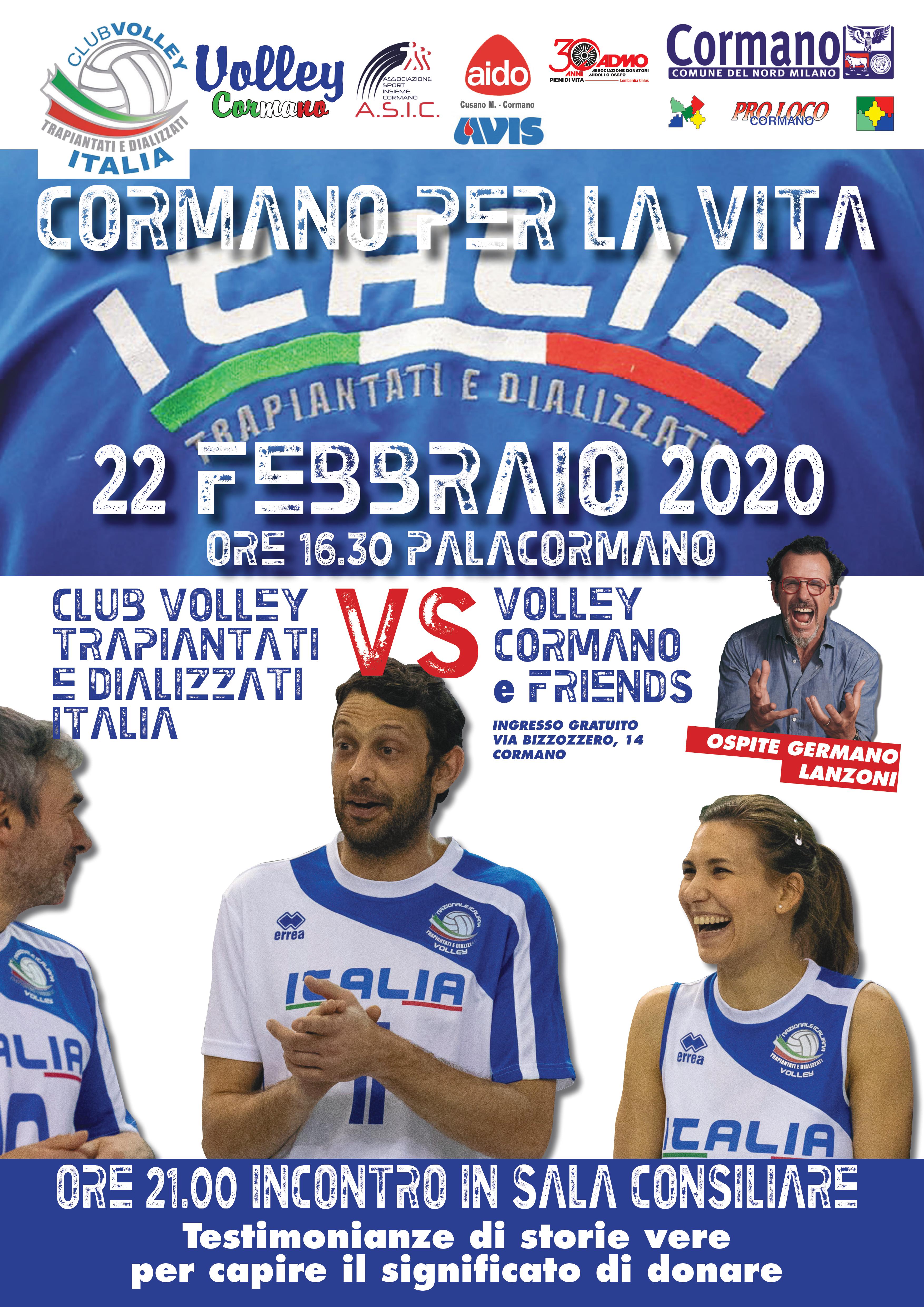 Emozioniamoci con l’Italia Volley Trapiantati e un grande cormanese ... TAAC!