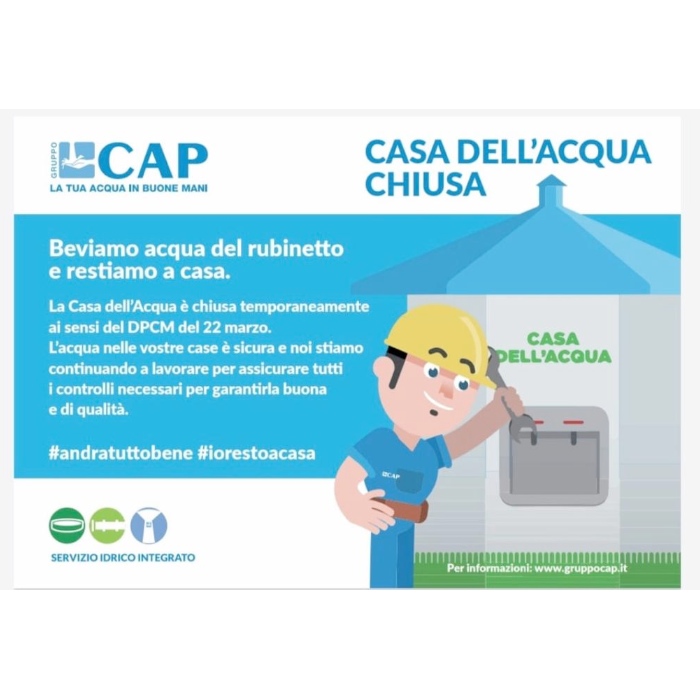 Gruppo Cap: chiuse temporaneamente le casette dell'acqua
