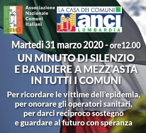 Un minuto di silenzio per ricordare le vittime dell’epidemia di Covid-19  e onorare gli operatori sanitari  