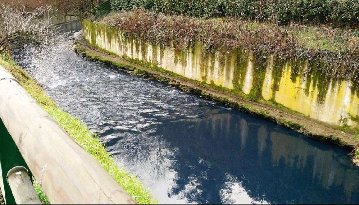 Il torrente Seveso si tinge di azzurro, chiesto l’intervento di Arpa Lombardia