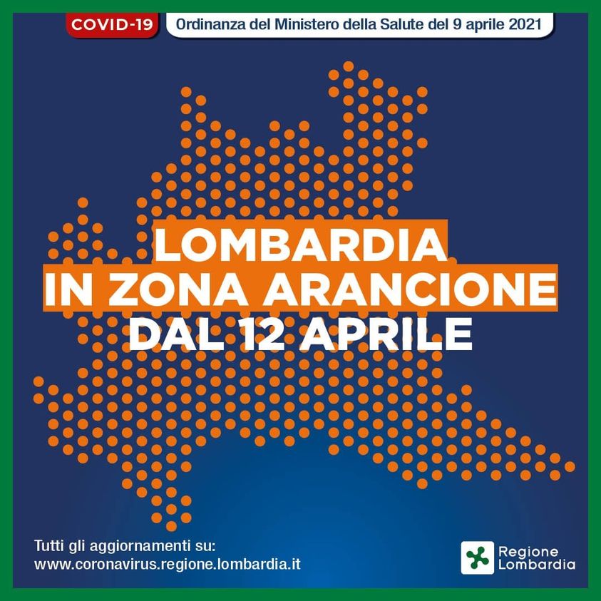 Coronavirus: nuove misure valide in Lombardia - zona arancione dal 12 aprile
