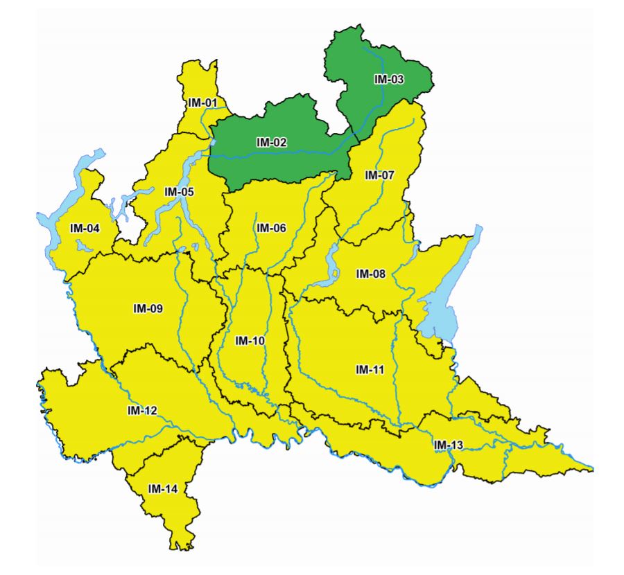 Allerta meteo per rischio idrogeologico, idraulico e vento forte (Giallo - criticità ordinaria)