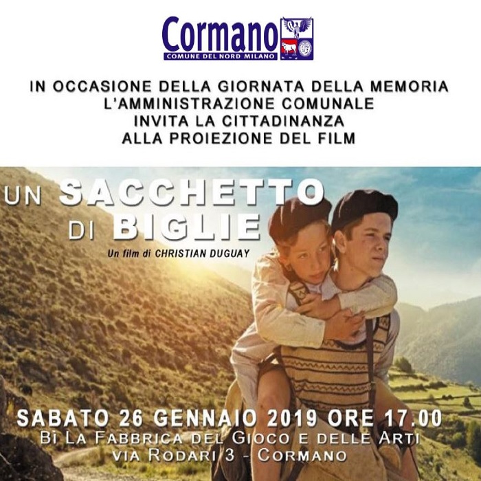 Sabato 26 gennaio proiezione gratuita del film  “Un sacchetto di biglie”